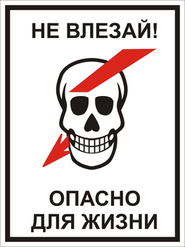 S29/1 Не влезай! опасно для жизни! "череп" (пластик) - Знаки безопасности - Знаки по электробезопасности - ohrana.inoy.org