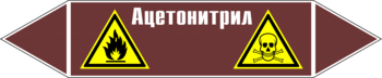 Маркировка трубопровода "ацетонитрил" (пленка, 126х26 мм) - Маркировка трубопроводов - Маркировки трубопроводов "ЖИДКОСТЬ" - ohrana.inoy.org