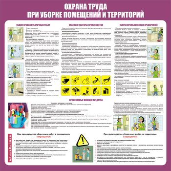 Стенд 121 Охрана труда при уборке помещений и территорий (1000х1000 мм) - Стенды - Тематические стенды - ohrana.inoy.org